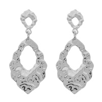 HAMMERED FINISH HOOP EARRINGS